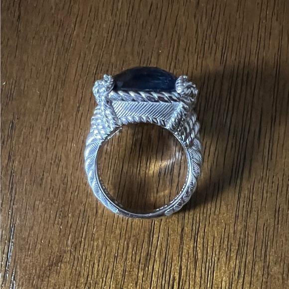 Judith Ripka Sterling Silver Blue Quartz Hematite Diamonique CZ Ring - Picture 14 of 14